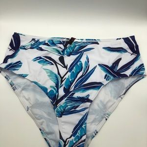 Avid Love Swimsuit Bottom XL Navy Blue White Tropical Bathing Suit Bottom